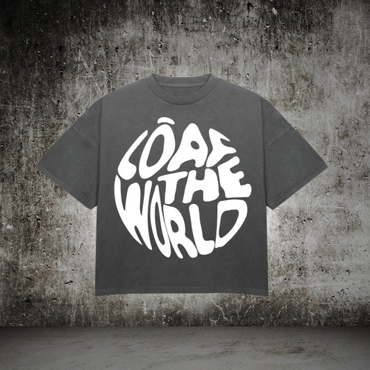 Lōaf the World Faded Black Crop Tee